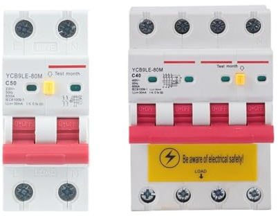 Disjoncteur différentiel 2P 4P 230V RCBO MCB 30mA avec protection contre les surintensités et les fuites 6-63A YCB6HLN-63 PLUS(2,50A)