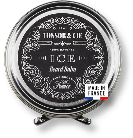 Tonsor & Cie - Bartbalsam Ice 50 ml – feuchtigkeitsspendende & disziplinierende Bartpflege – Sheabutter, Bienenwachs & Vitamin E – Duft Eisminze & Zedernholz – natürlich – Formel und hergestellt in