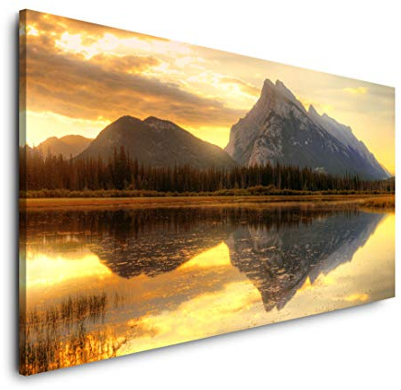Kanada Landschaft 120x 60cm Panorama Leinwand Bild XXL Format Wandbilder Wohnzimmer Wohnung Deko Kunstdrucke