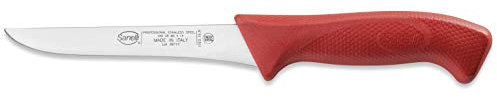 Sanelli Linea Skin Colore Coltello Macellaio Disosso, Acciaio Inox, Rosso, Lama 16 cm.