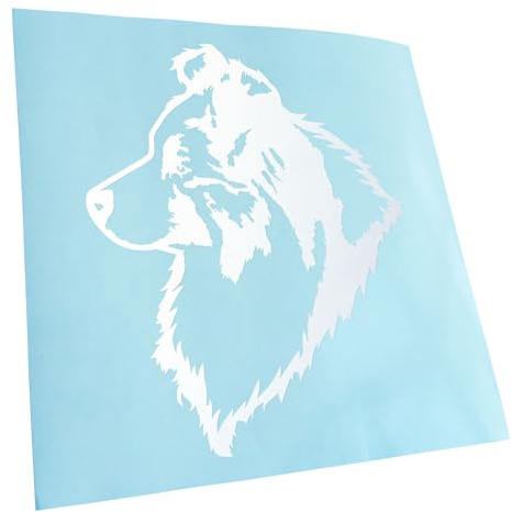 Kiwistar - Autoaufkleber - Australian Shepherd Blue Merle - Mattweiss - 24x20cm - Aufkleber Auto, Laptop, Fahrrad, LKW, Motorrad mehrfarbig JDM Decal Racing