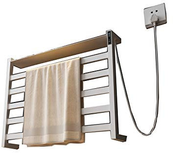 CUTTE Sèche Serviettes Intelligent en Acier Inoxydable Robinets De Salle De Bains Porte Serviettes Chauffant électriquement Porte-Serviettes Stérilisant,White,Right