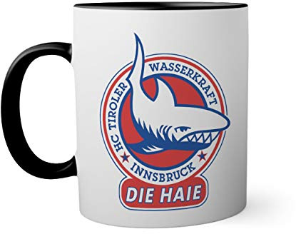 Ice Hockey Team Hc Tiroler Innsbruck Die Haie Eishockey Schwarze Innenseite mit passendem Henkelbecher Mug 330ml