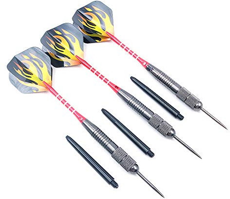 POFET 3 st stål dartset volfram 26 g med aluminiumskaft