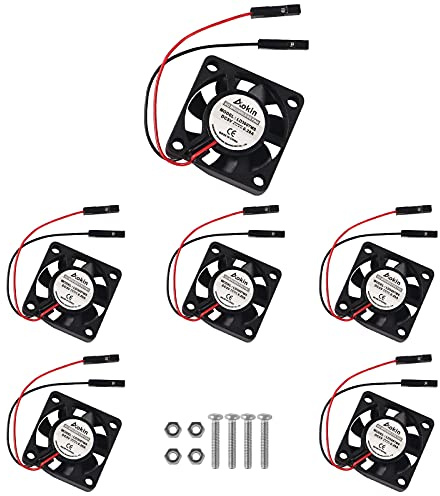 Dealikee 6 Stück Miniventilator für Raspberry Pi 5, Pi 4, Pi 3 B+, Pi 3B, Pi 2, 30x30x7mm Lüfter 3.3V 5V Hydrauliklager bürstenlos High Speed.