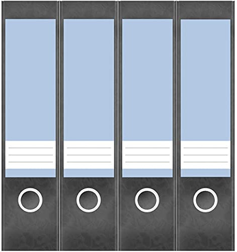 Etiketten für Ordner | Blau 7 | 4 breite Aufkleber für Ordnerrücken | Selbstklebende Design Ordneretiketten Rückenschilder