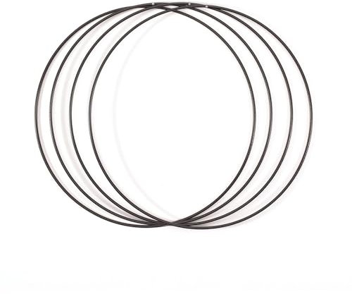 Vaessen Creative Metallringe Set, Schwarz, 4 Stück, Spannringe Ø 30 cm aus 3 mm Metalldraht, Traumfänger Basteln, Makramee Knoten, Mandala Häkeln sowie Gestalten weiterer Wanddeko und Fensterdeko