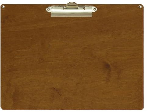 Bütic Holz Klemmbrett Standardform Teak für DIN A3 A4 A5 A6 mit 2 Ösen aus 3mm starkem Birkensperrholz mit Klarlack versiegelt