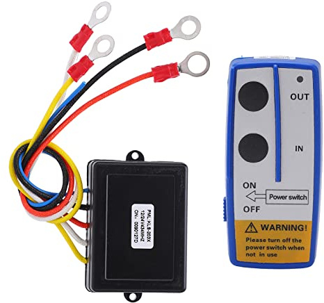 Aramox Winch Hand Control Assembly, Universal Smart Winch Kit de Interruptor de Control Remoto Inalámbrico con Receptor 12V 24V para Camión ATV SUV(Azul)
