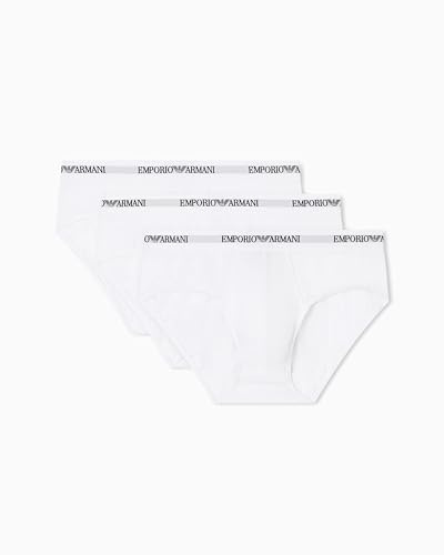EMPORIO ARMANI Man's Core Logoband 3-Pack Brief, White, L
