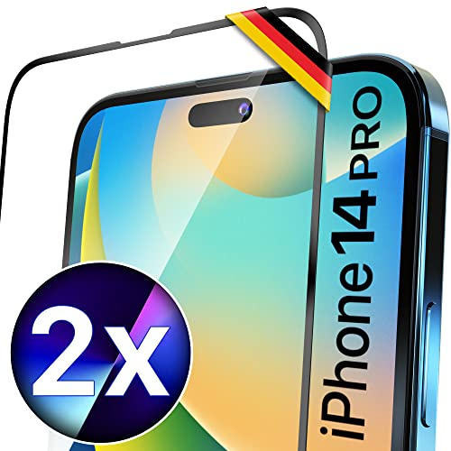 UTECTION 2x pellicole protettive esclusive per iPhone 14 PRO [6,1 pollici Full Screen] > Nessuna bolla grazie all'innovativa tecnologia adesiva