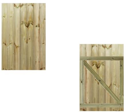 Made to Measure 4ft Wooden Garden Gate, Custom T&G Fully Framed Flat Top Treated Timber Door for Outdoor Pathway Home Access, MAX 120cm High x MAX 75cm Wide