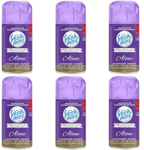 Fresh & More Lufterfrischer Nachfüller Alone 250ml (6er Pack) | Raumduft-Spray-Nachfüller, kompatibel mit Freshmatic Max, dezent-frischer Duft