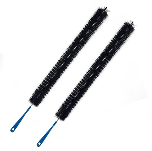 Flexi-Coil Radiator Cleaner Pack of 2 - 78cm Flexible Coil Shaft Radiator Brush with Heavy-duty Full Length Bristles, Soft Plastic Handle for Hard-to-reach Area