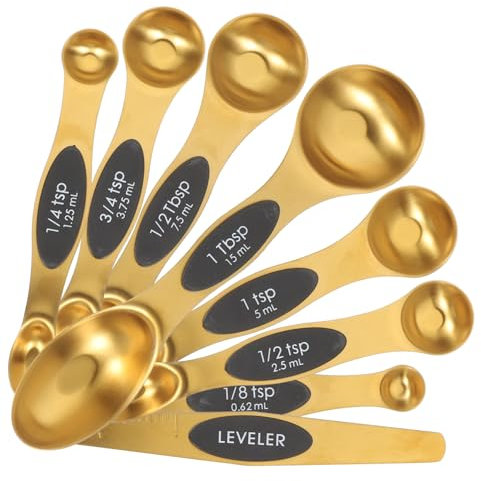Cabilock Miniatura 1 Juego Cuchara dosificadora magnética cucharada de grano de café cucharas medidoras de doble cara utensilios cocina acero inoxidable measuring spoons cuchara de metal