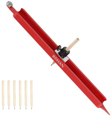 Profile Scribing Ruler with 6 Pencil Precise Profile Gauge Tool Adjustable Irregular Shape Measuring Duplicator Aluminum Alloy Precisely Copy Irregular Shapes for Floor Carpet Tile Laying