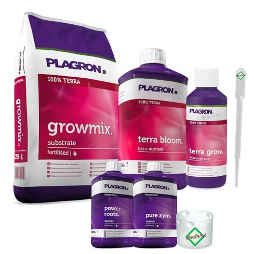 Weedness Plagron Growmix 50 Liter mit Perlite + Dünger Medium - Blumenerde Grow Balkon-Pflanzen Pflanzerde Gartenerde Tomatenerde