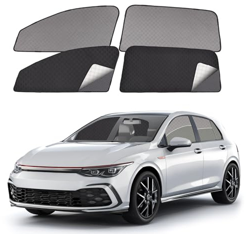 XCBYT Parasol Coche Lateral para VW Golf 8 2020-2023, Ventanas Magnetico Coche Pantalla de Privacidad Oscurecedor, Protector Solar Coche Transpirable, Camping
