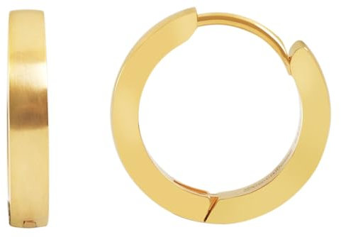 Akzent Wasserfeste Edelstahl Ohrringe Creolen in Gold für Damen, 100% Wasserfest & Hautverträglich