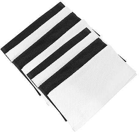 GARVALON 8piezas Toallas De Cocina De Microfibra para Lavado De Platos Paño De Limpieza Eficaz Negros Blancos