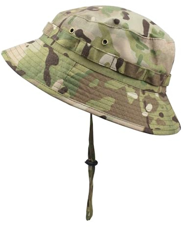 WUDEUI Camo Sun Bucket Hat for Men Women, Foldable UV Protection Boonie Hats for Hiking Beach Fishing Summer Safari Bush