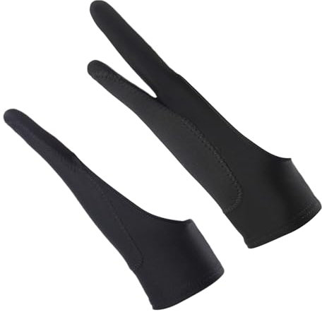 Gants de dessin | Gants pour artistes | Gants d'art anti-talon, anti-toucher pour tablettes numériques, dessin, peinture et design graphique | Gant à deux doigts respirant pour Ipaad, M