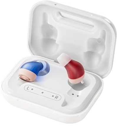 Flaygo Rechargeable Hearing Aids for Seniors with 16-Channel Digital Chips Intelligent Noise Cancellation for Clear Sound Super-Mini Invisible Design Comfort Fit in Ear Canal & 7-Day Ultra Standby