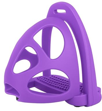 AK CagePro - Staffe per cavalli in plastica leggera, coppia di staffe resistenti con gabbia di sicurezza per allenamento equestre e trail riding AKRS-6045-01 (viola, 12 cm)