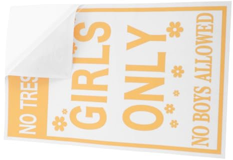 GETAJGHSD Girls Door Sticker No Trespassing Sign for Girls Bedroom Dorm Wall Art Bathroom Door Sign