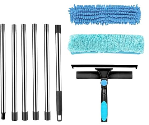 Chiffonnette Extensible - Plumeau pour Plafond avec Perche Extensible,Accessoire De Nettoyage Réutilisable en Brosse pour Toiles D Araignée Ventilateur Mur Fenêtre Meuble Et Espaces