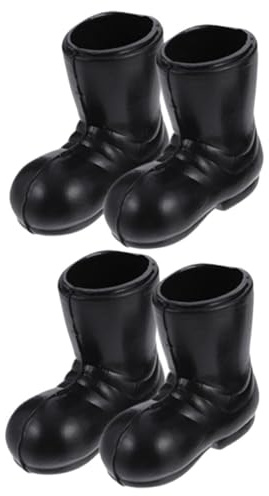 Toyvian 2 Pairs Mini Christmas Santa Boots Miniature Santa Claus Shoes Dollhouse Accessories for DIY Decor Living Bedroom Desktop Hobbies