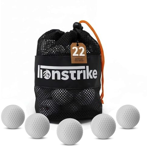 Lionstrike 22x Used Golf Balls – Grade A Lake Balls | Mixed Top Brands | Recycled, Washed & Cleaned | Eco-Friendly Mesh Storage Bag | Premium & Value Mix options (Premium Mix)