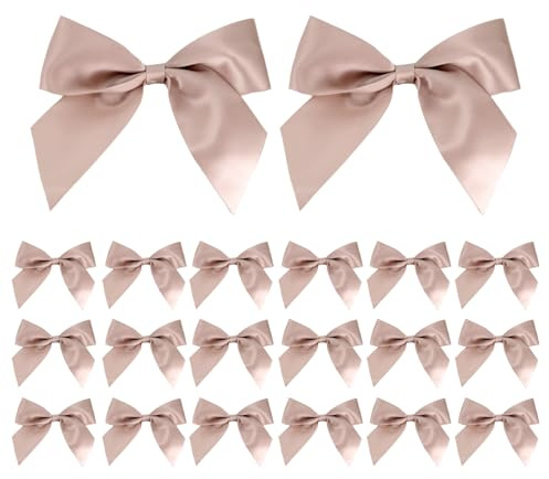 Zidoley 20 Stück Schleife Weihnachten Deko Geschenk Schleife für Geburtstag Weihnachten Girlande Hochzeit Kommunion (Vanilla)