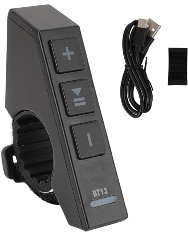 Zunate Télécommande Universelle Bluetooth au Volant, Compatible avec Les Téléphones iOS Android pour la Lecture de Musique, Contrôle D'appel, Assistant Vocal IP67 pour Voiture, Vélo,