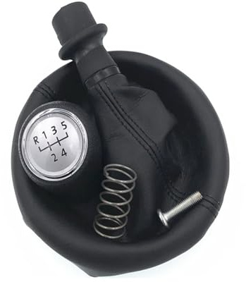 FGHDSSA Schaltknauf Schalthebelmanschette Für 5-Gang-Schaltung Für VW Für Transport Für T5 Für T5.1 Für T6 (2003–2015)(5 Speed-Silver)