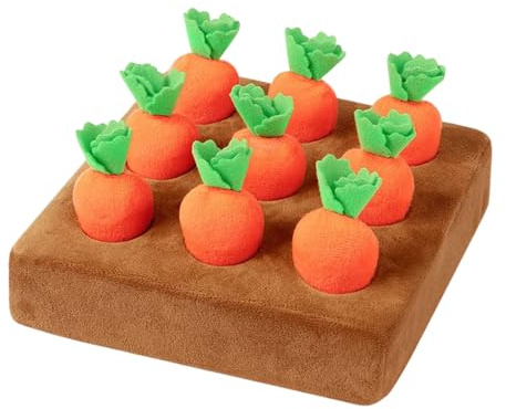 Generisch 2026 Neu Karotten Plüschtier Schnüffelteppich,Schnuffeltacker Hunde,9 Plüsch Karotte Schnüffelspiele Hund,Pull The Carrot Stofftier Backenzähne Spielzeug Für Kleine,Mittlere Und Große