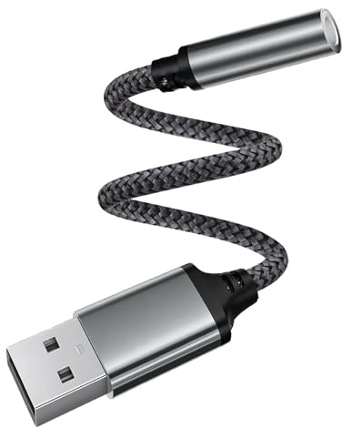 Horyue 1 Pc usb to 3.5mm jack audio adapter | Plug & Play usb to aux adapter | for PC, Laptop & Gaming Headset
