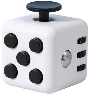 Fyrkantig tärning med taktila knappar multifunktionell 6-sidig dekompressionskub, klicker, växel, urtavla, joystick, plast (färg2)