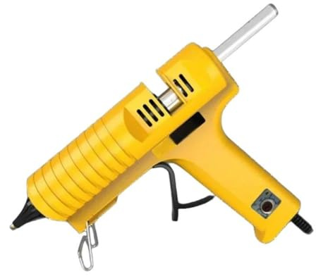 Pistola for colla a caldo 11 mm Temperatura regolabile con ugello 200 W for silicone professionale Nero/Giallo Casa Fai da te Elettronica Manutenzione Pistola per colla a caldo(200w)