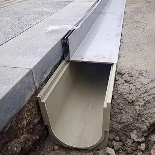LWJSOCP Trenchdräneringsgaller, anpassningsbart linjärt duschavlopp med avtagbart rostfritt stålgaller, 32 x 30 x 100 cm gårddräneringssystem för uppfart, park, plaza - effektiv