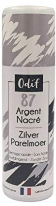 Odif - Farblack Perlmutt Spray – Definitive Farbe für alle Untergründe für kreative Hobbys – einfache und gleichmäßige Anwendung – schnelltrocknend – hergestellt in Frankreich – Spray 125 ml, Silber