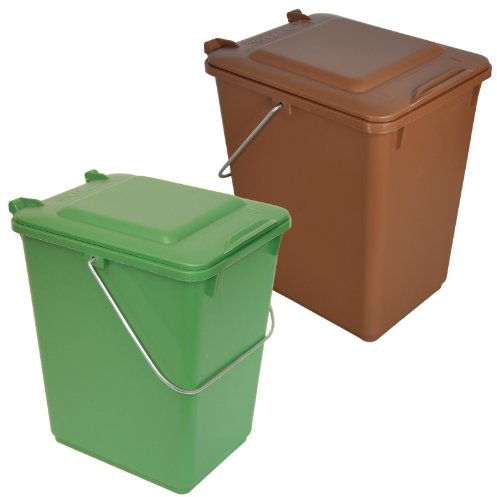 Sulo 2 x Bio Boy Müllbehälter für Küche und Garten 10 Liter im Set braun + grün BIOABFALL