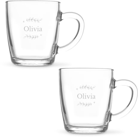 Teeglas mit Gravur Personalisierbar mit Namen - Teeglas Graviert mit Namen: Personalisierbar mit Text, Verschiedenen Designs und Schriftarten (2)