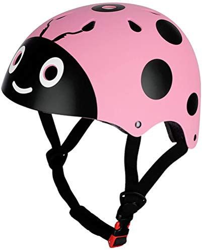 Wopohy Casco de Ciclismo para niños Casco de Ciclismo Casco de patineta Linda Mariquita para niños Ciclismo de patineta