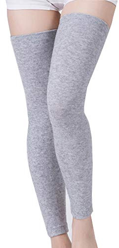 YEKEYI Frauen Oberschenkel Hohe Socken Kaschmir über dem Knie Beinwärmer Winter Hohe Socken Stiefel Strümpfe, hellgrau, One size