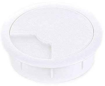 sossai® Kabeldurchführung KDM2 (1 Stück) | Kabeldurchlass/Schreibtischkanal für Schreibtische, Büro & Arbeitsplatten | Farbe: Weiß | Durchmesser: 60 mm | Material: Kunststoff