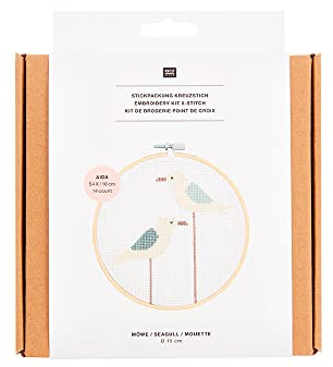 Rico Design Stickpackung Bild Möwe Ø15 cm Kreuzstich maritimer Wandschmuck Deko
