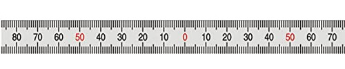 Adhesive Tape Measure 6mm Width Silver Metric Scale Miter Track Measuring Tape, Scale Ruler Tape Measures (65-0-65mm Middle)