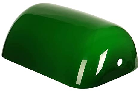 Aspen Creative 23601-21, Replacement Cased Opal Glass Shade for Bankers & Pharmacy Lamps, 8-3/4L x 5-1/4W x 3-1/8H, Green