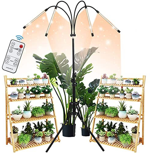 VVLXRIC Lumiere Artificielle Plante, avec TréPied, 10 Luminosité à Intensité Variable, Facile à Assembler Mini Plantules pour Succulentes Bonsaï Lampe pour Plante
